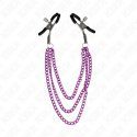 Kink - Pinzas Para Pezones Con Triple Cadena Violeta 20/23/28 Cm
