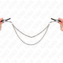 Kink Pinzas Para Pezones Con Doble Cadena Gruesa Plateado 20/23 Cm