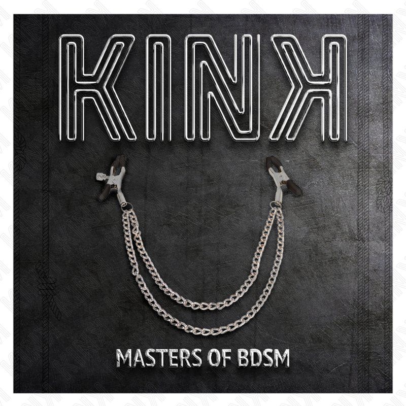 Kink Pinzas Para Pezones Con Doble Cadena Gruesa Plateado 20/23 Cm
