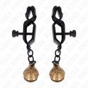 Kink Pinzas Para Pezones Planas Negro Con Cascabel 7 Cm