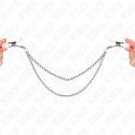 Kink Pinzas Para Pezones Con Doble Cadena Fina Plateado 20/23 Cm