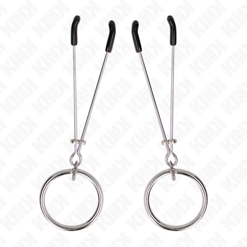 Kink Pinzas Para Pezones Fina Con Aro Plateado 7 Cm