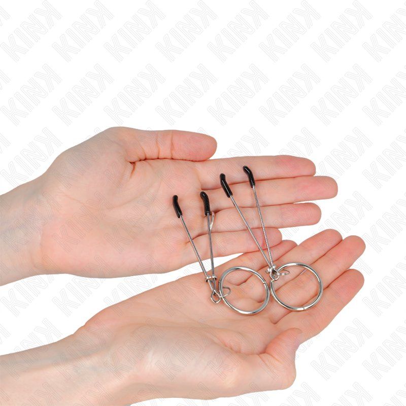 Kink Pinzas Para Pezones Fina Con Aro Plateado 7 Cm