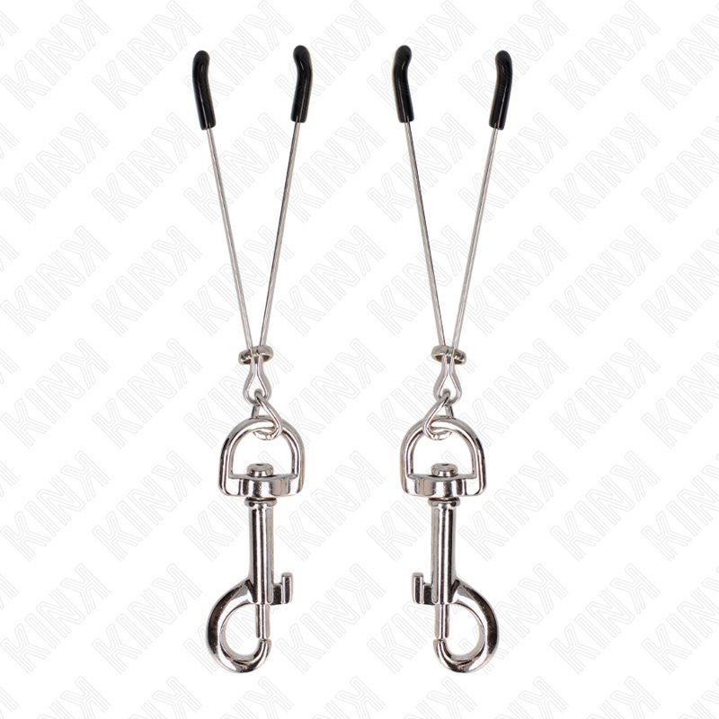 Kink Pinzas Para Pezones Fina Con Gancho Plateado 7 Cm