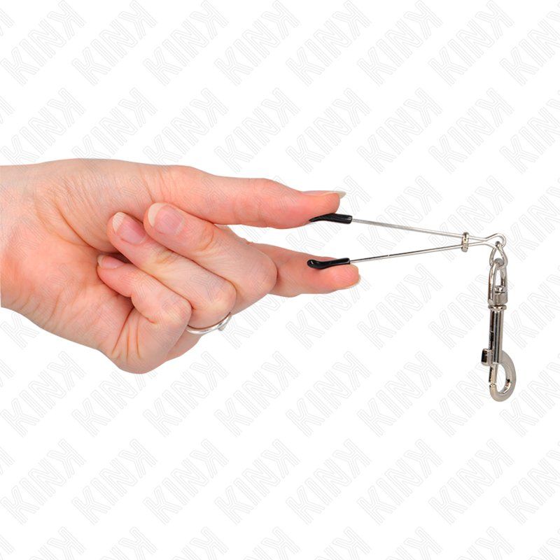 Kink Pinzas Para Pezones Fina Con Gancho Plateado 7 Cm