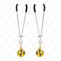 Kink Pinzas Para Pezones Fina Con Cascabel Dorado 7 Cm
