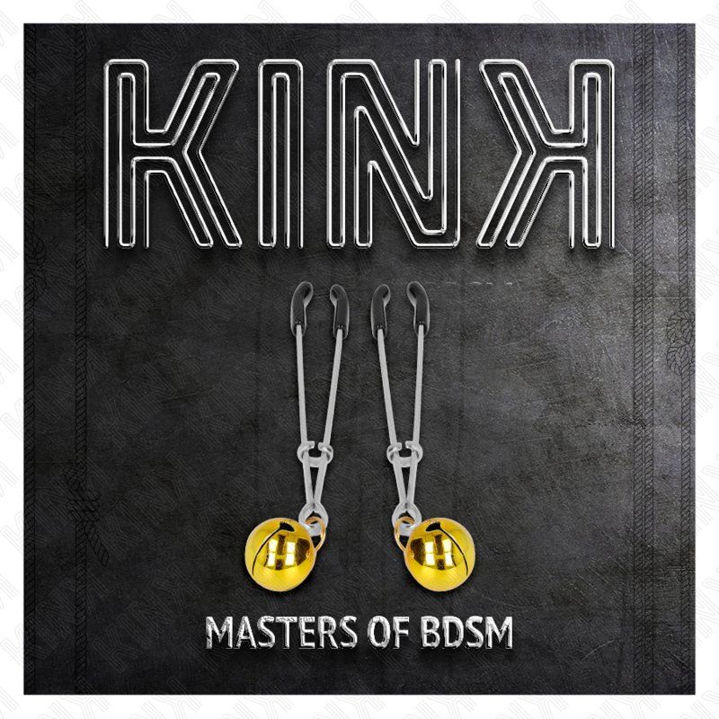 Kink Pinzas Para Pezones Fina Con Cascabel Dorado 7 Cm