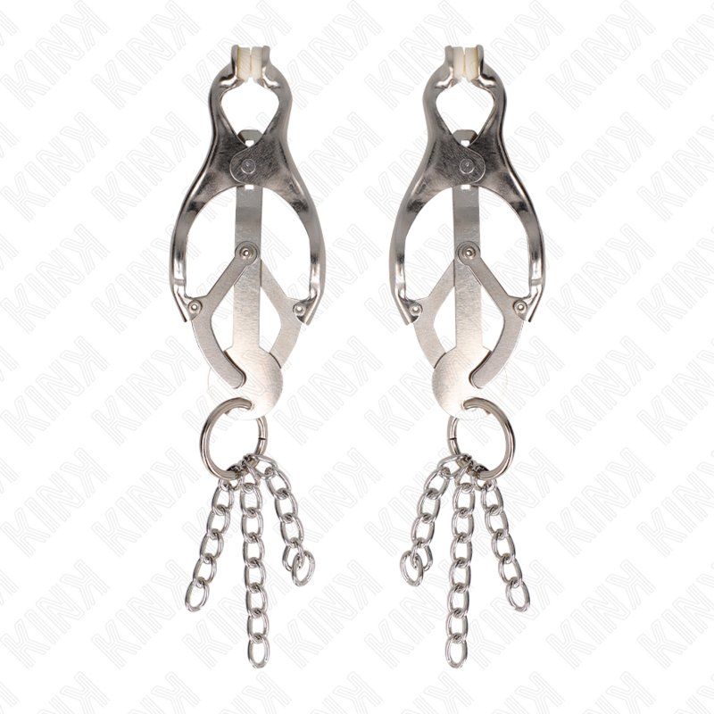 Kink Pinzas Para Pezones Estilo Japonés Con Cadenas Plateado