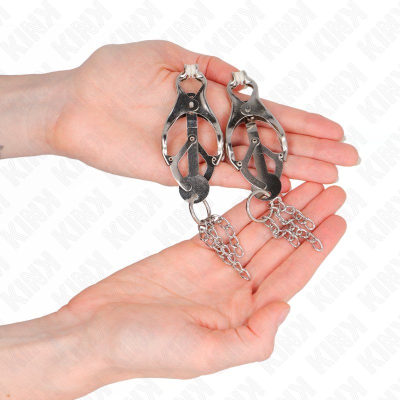 Kink Pinzas Para Pezones Estilo Japonés Con Cadenas Plateado