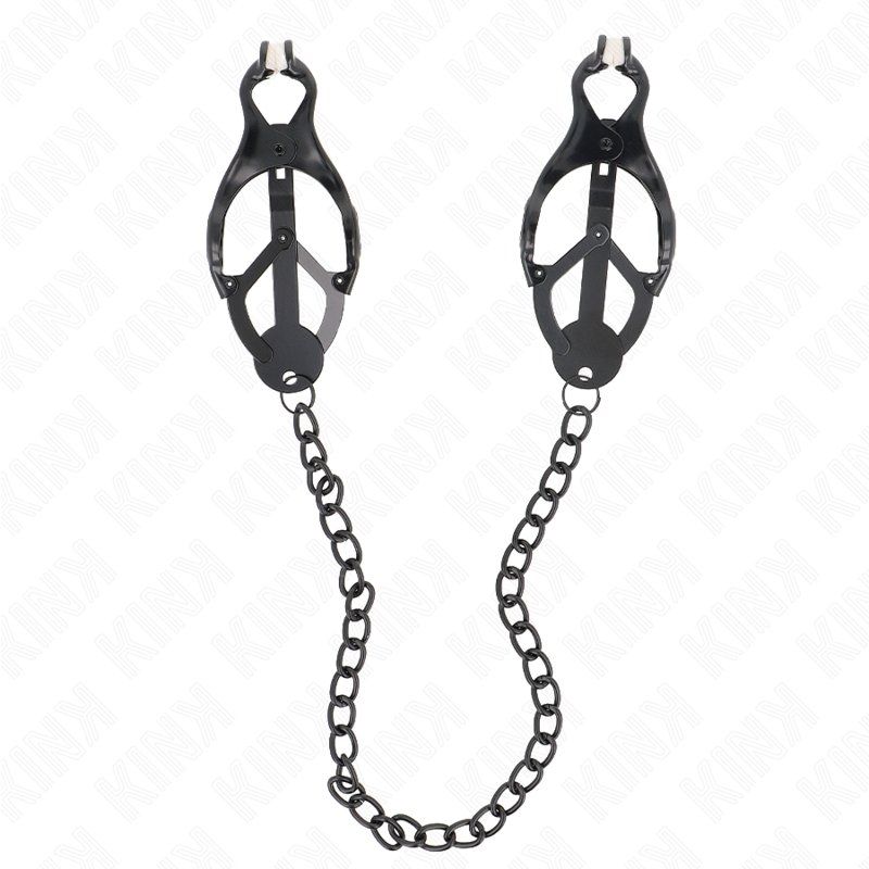 Kink Pinzas Para Pezones Estilo Japonés Con Cadena Negro 30 Cm