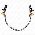 Kink Pinzas Para Pezones Planas Negro Con Cascabel Y Cadena Plateado 30 Cm