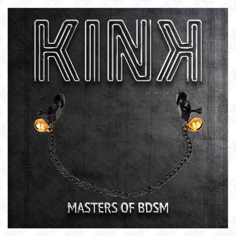 Kink Pinzas Para Pezones Planas Negro Con Cascabel Y Cadena Plateado 30 Cm