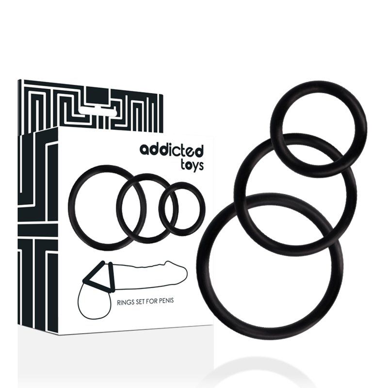 Addicted Toys Set Anillos Pene Negro
