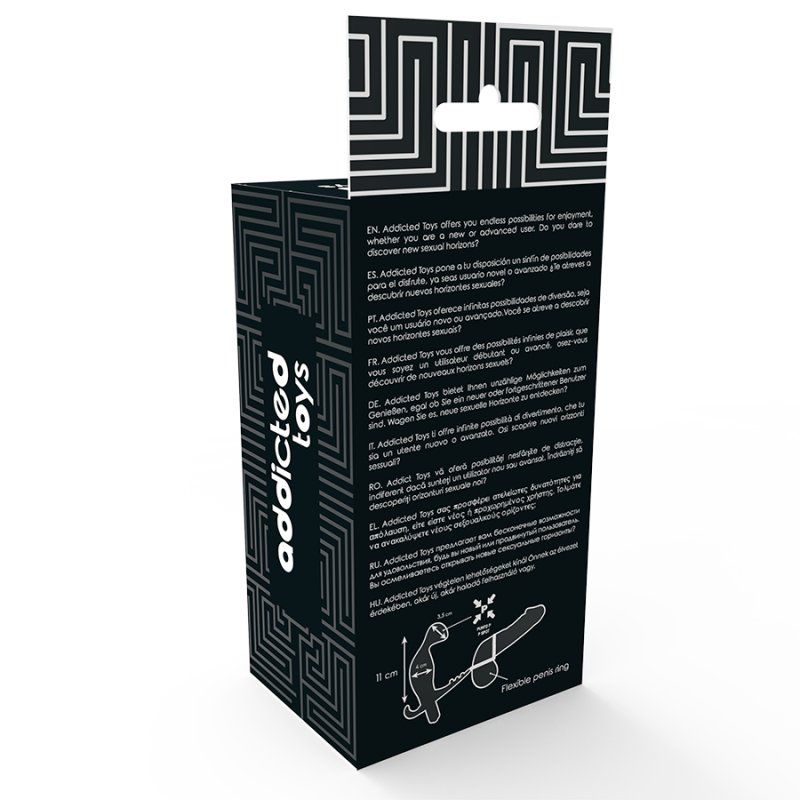 Addicted Toys Plug Anal Con Anilla Doble Pene Y Testiculos Negro