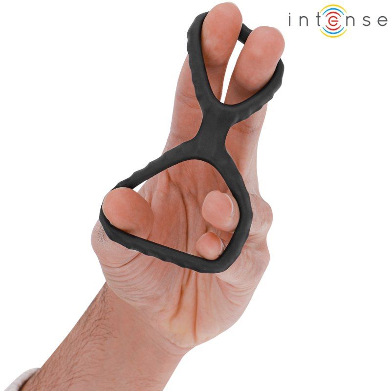 Intense Dewey Anillo Doble Para Pene Silicona Negro Modelo 2