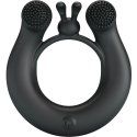 Pretty Love - Dahlia Anillo Vibrador + Estimulador De Clítois 12 Vibraciones Negro