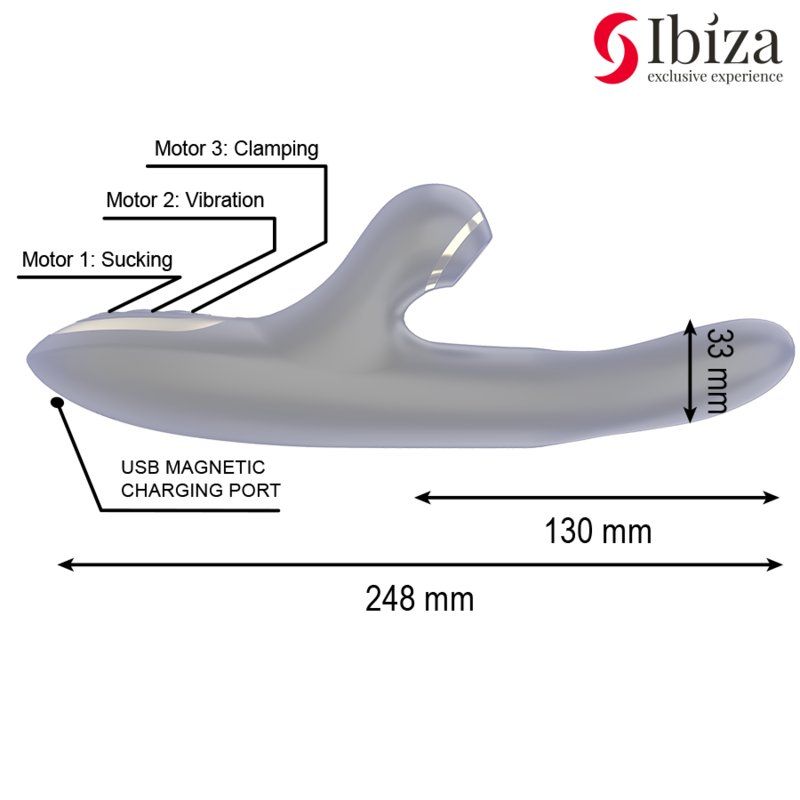 Ibiza Vibrador Hi-Tech Rabitt Por Ondas Clitoriales Y Doble
