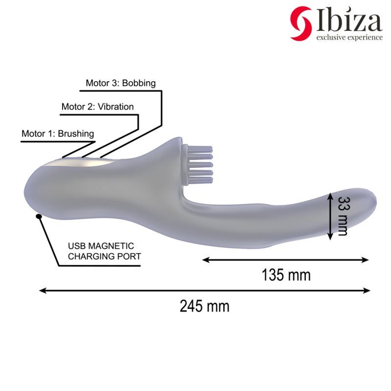 Ibiza - Vibrador Hi-Tech Rabitt Brushing Multi Celdas Clitoriales Y Doble Wave