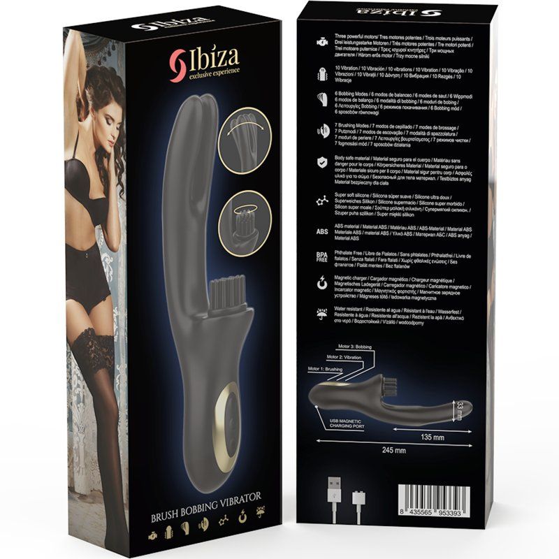 Ibiza - Vibrador Hi-Tech Rabitt Brushing Multi Celdas Clitoriales Y Doble Wave