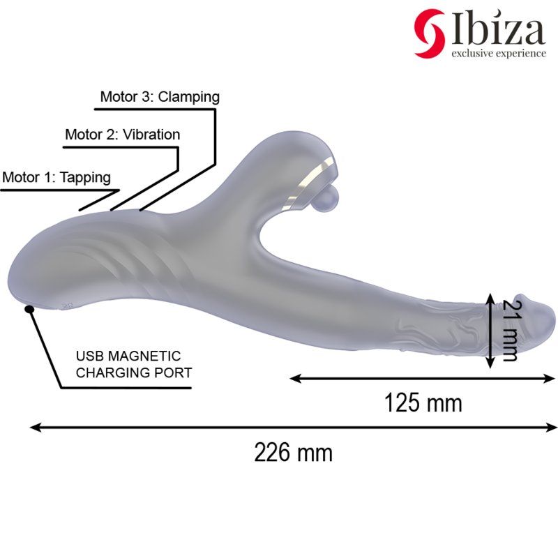 Ibiza Vibrador Hi-Tech Rabitt Clitorial Potente Y Doble Wave