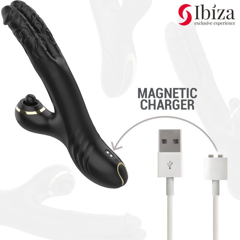 Ibiza Vibrador Hi-Tech Rabitt Clitorial Potente Y Doble Wave
