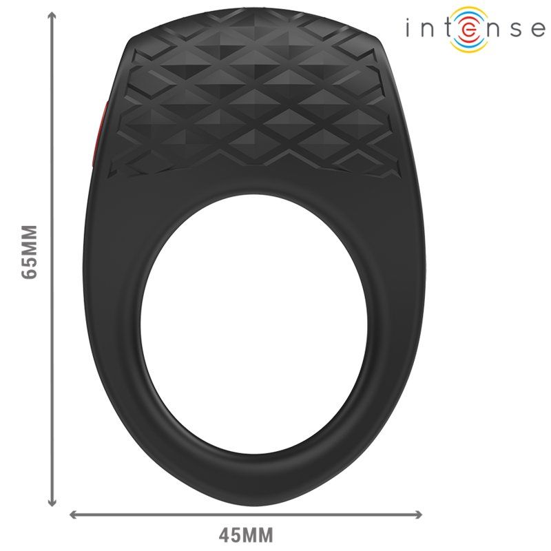 Intense Clover Anillo Vibrador Pene 10 Vibraciones Negro