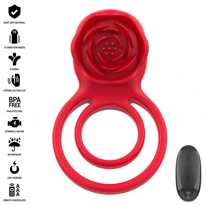 Intense - Gail Rosa Estimuladora 10 Vibraciones Rojo Control Remoto