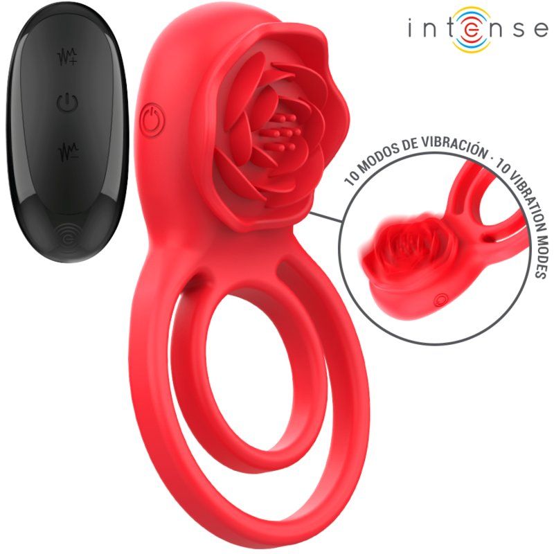 Intense Gail Rosa Estimuladora 10 Vibraciones Rojo Control Remoto