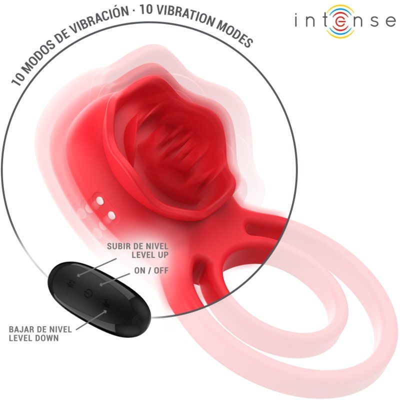 Intense Gail Rosa Estimuladora 10 Vibraciones Rojo Control Remoto