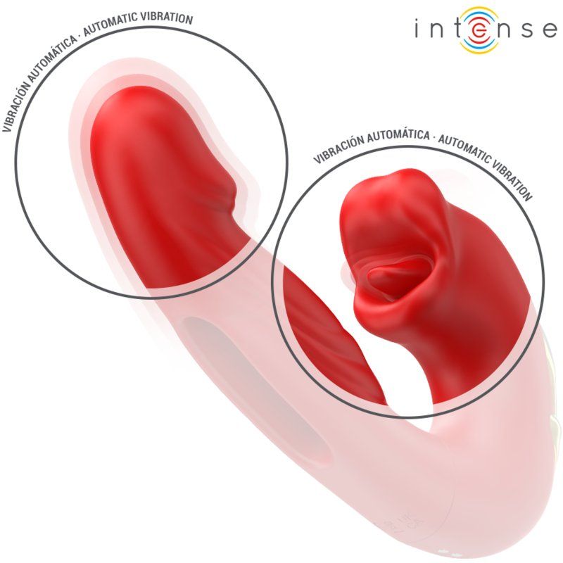 Intense - Nathy Vibrador Doble Con Boca Estimuladora Multifunción Rojo