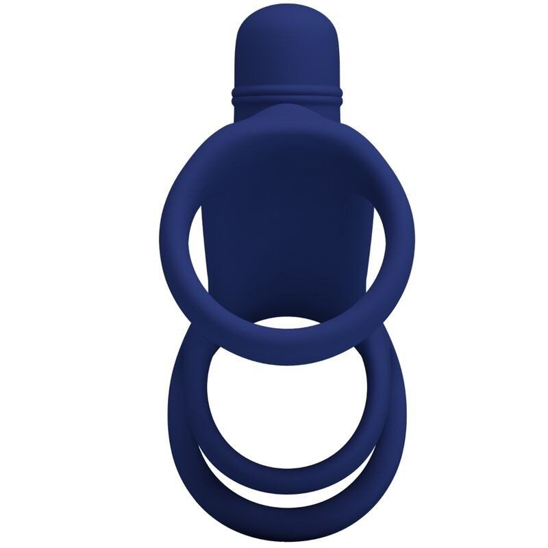 Pretty Love Elish Anillo Vibrador Con Extensión Azul