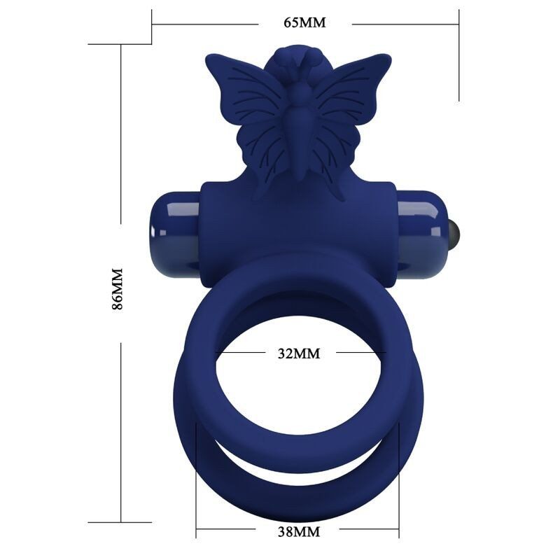 Anillo vibrador doble Pretty Love Jamele | Placer con mariposa