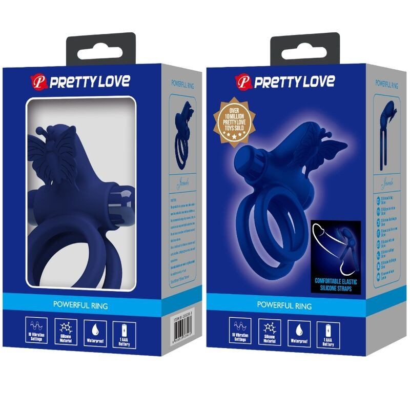 Anillo vibrador doble Pretty Love Jamele | Placer con mariposa