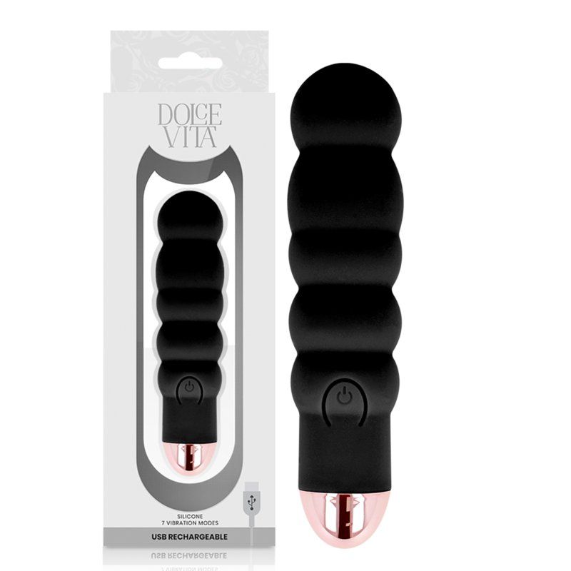 Dolce Vita Vibrador Recargable Six Negro 7 Velocidades