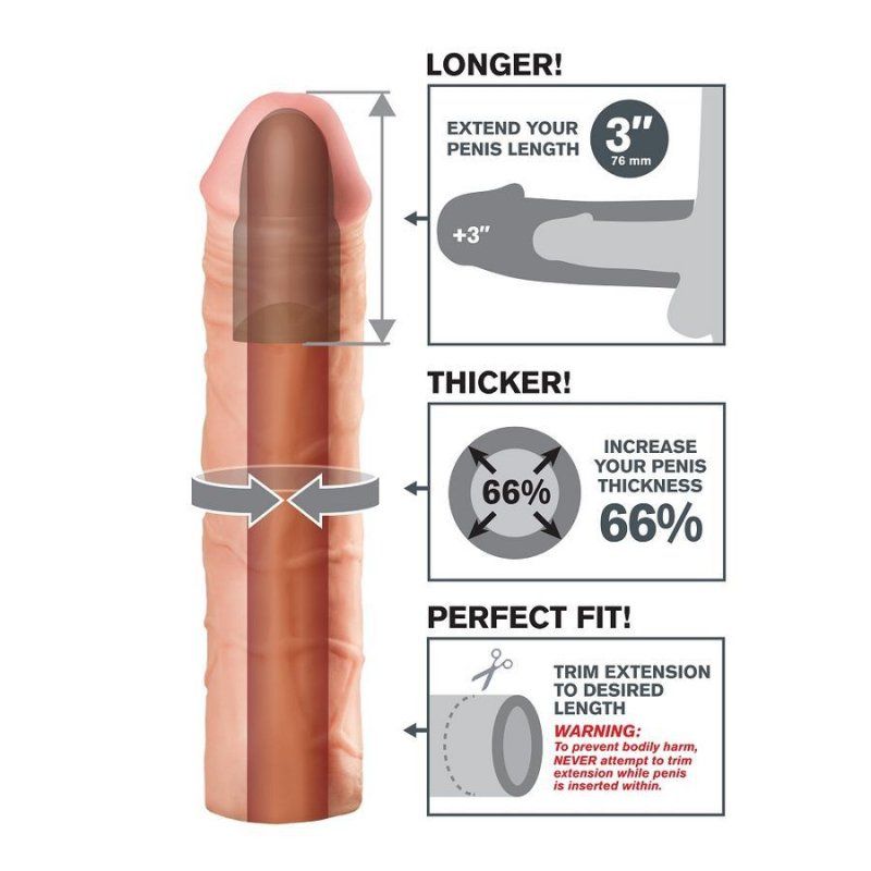 Pipedreams Fantasy X-Tensions Mega 3 | Extensión pene