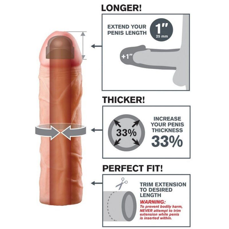 Pipedreams Fantasy X-Tensions Perfect 1 | Extensión pene 19 cm
