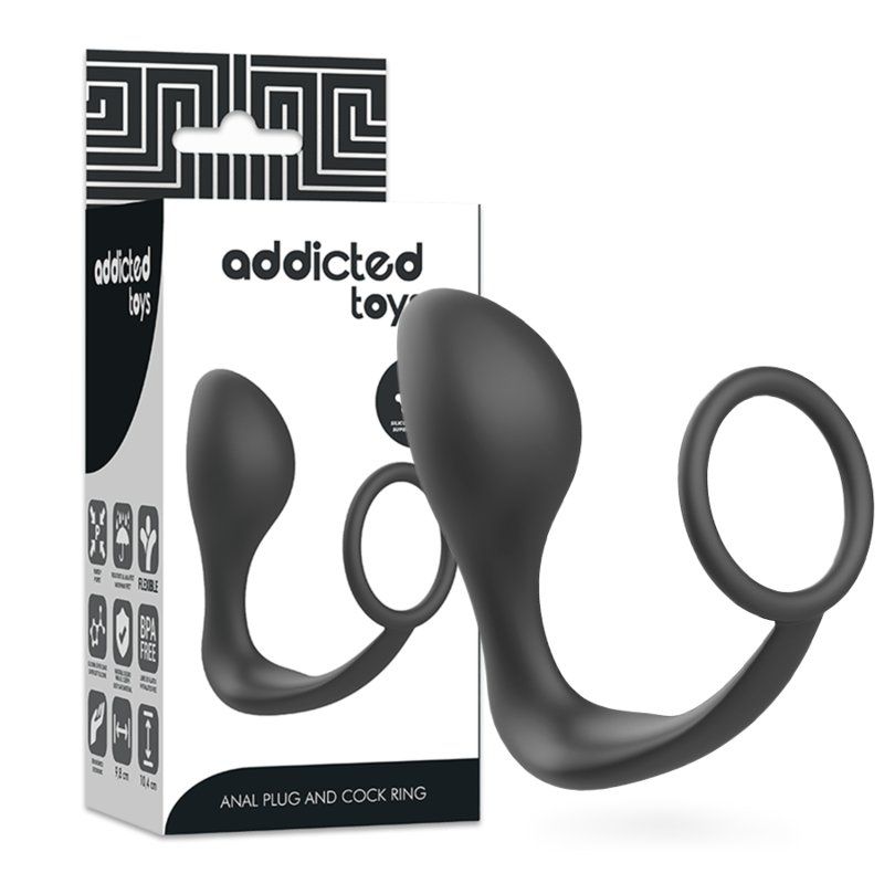 Addicted Toys Plug Anal Con Anillo Silicona Negro