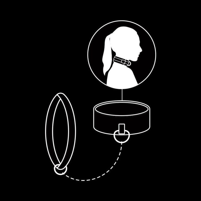 Fetish Submissive Collar Con Cadena Con Forro De Nopreno