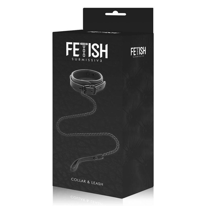 Fetish Submissive Collar Con Cadena Con Forro De Nopreno