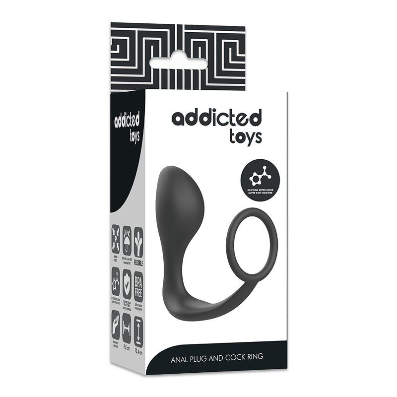 Addicted Toys Plug Anal Con Anillo Silicona Negro