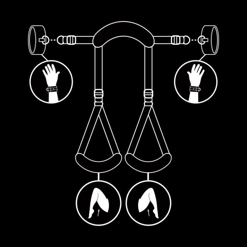 Fetish Submissive Posición Piernas Abiertas Con Esposas Con Forro De Nopreno