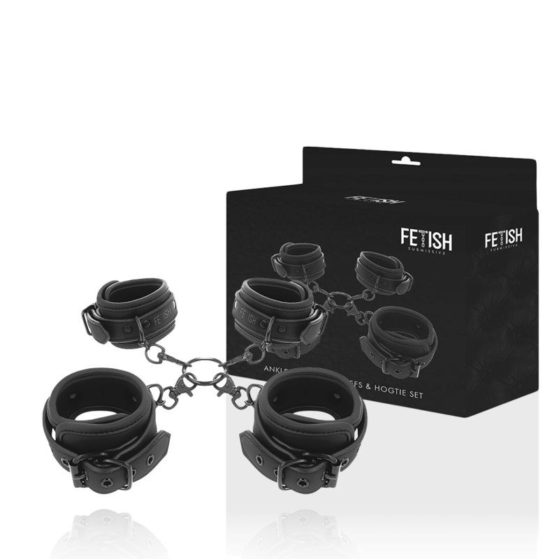 Fetish Submissive Set Esposas Manos Y Tobillos Con Forro De Nopreno
