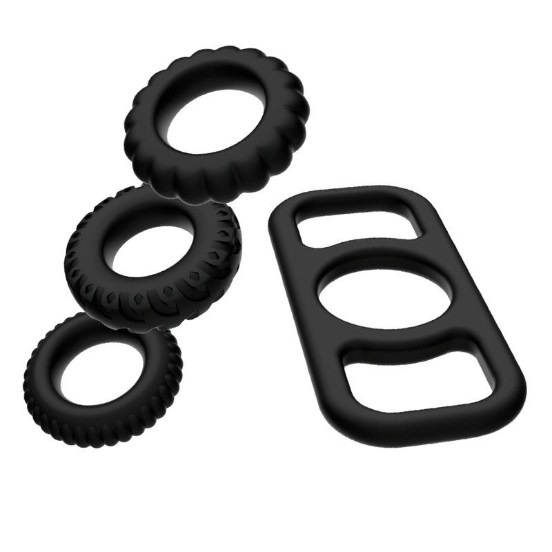 Addicted Toys Set 4 Anillos Silicona Para El Pene