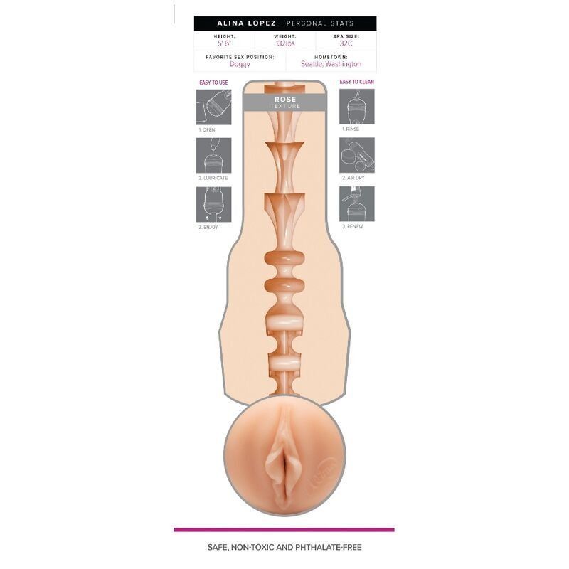 Fleshlight Alina Lopez Rose | Masturbador vaginal 25,4 cm realista