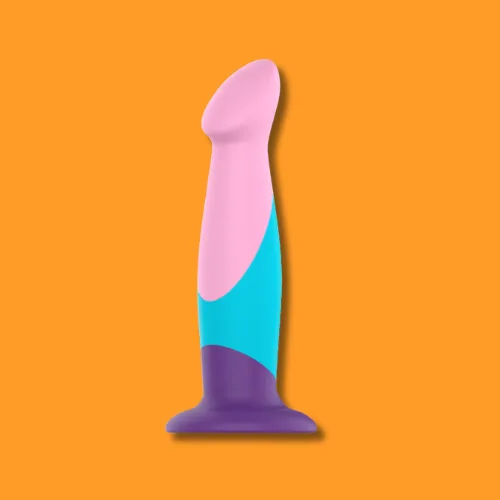Dildo de silicona con forma realista y colores vibrantes